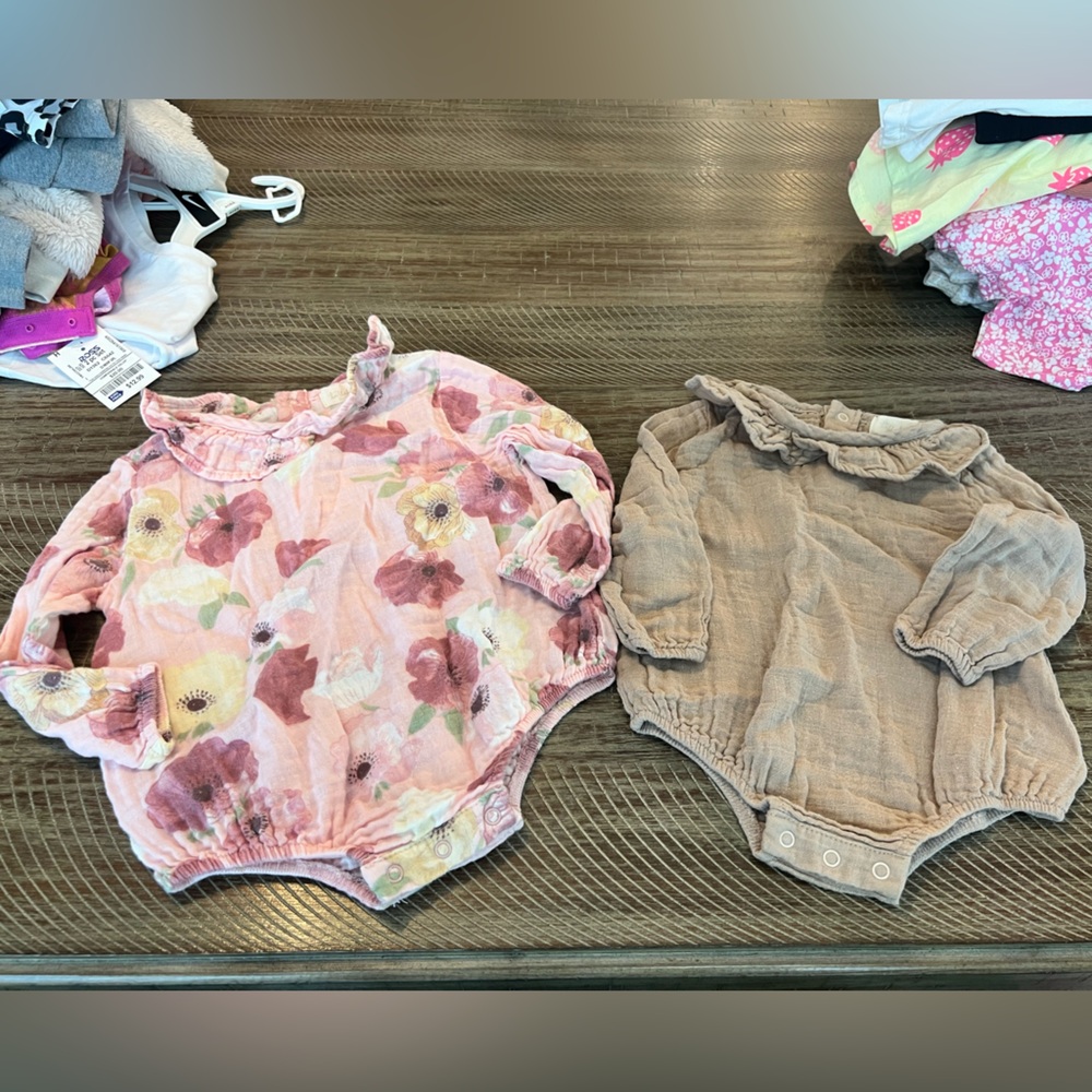 2 Tullabee bubble long sleeve onesies. Babygirl 18month